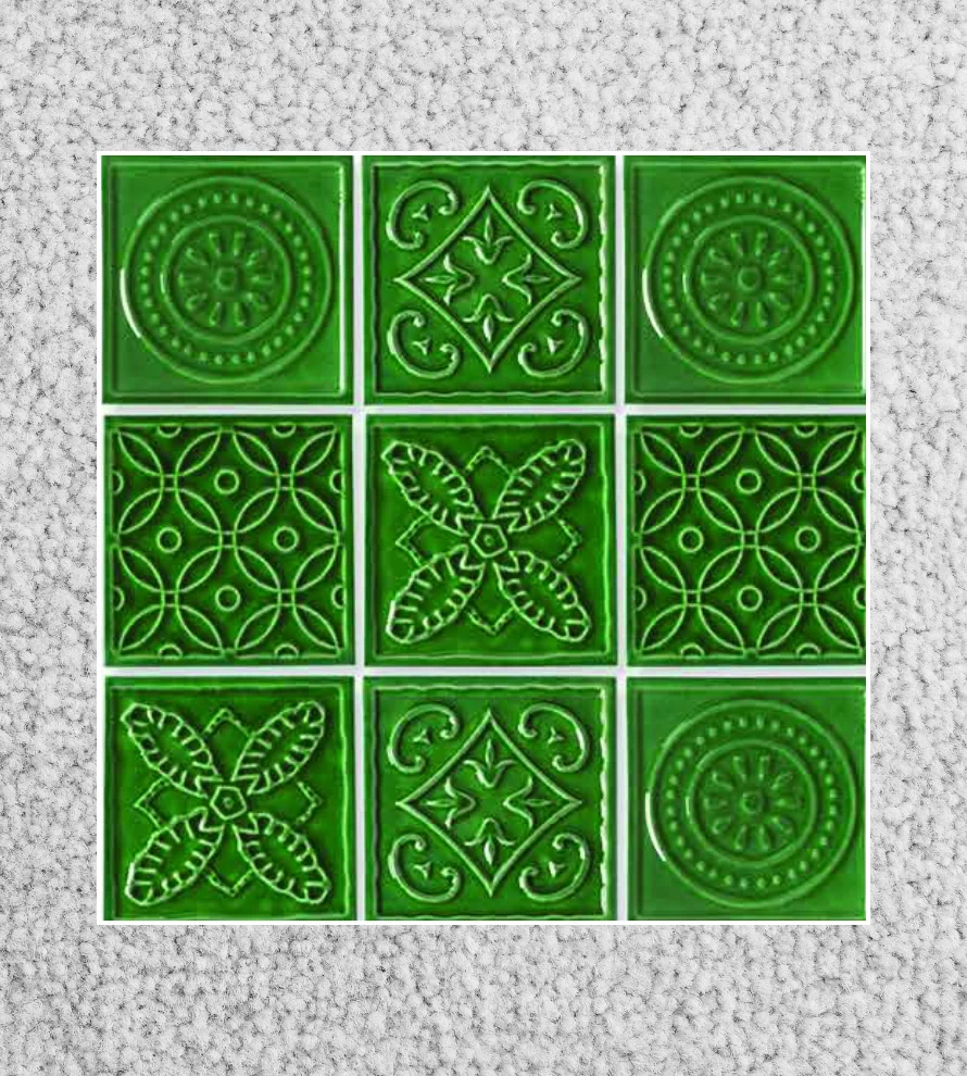 300x300 Square_Mix_Decore_Series_Green Porcelain Tile - Image 1
